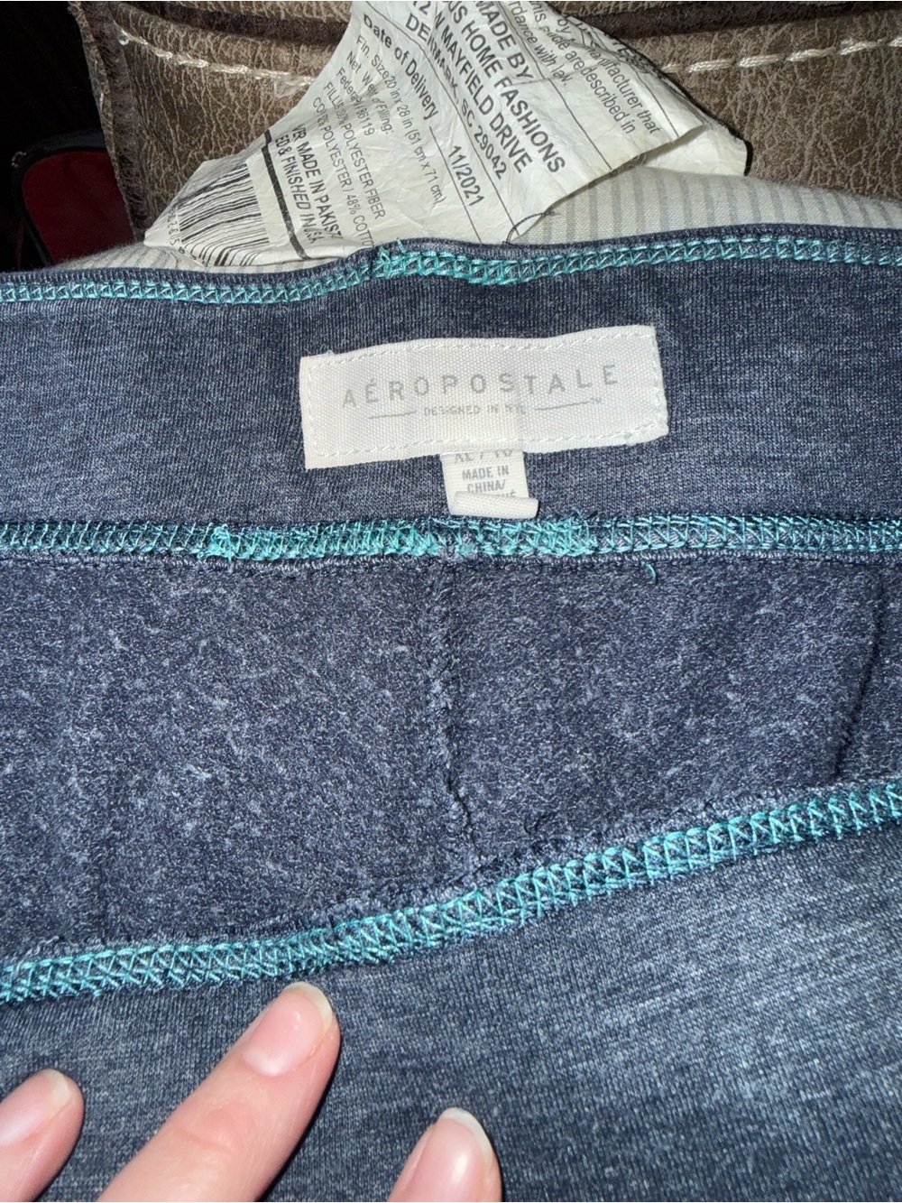 Junior Navy Blue Cozy Drawstring Joggers - Picture 2 of 2